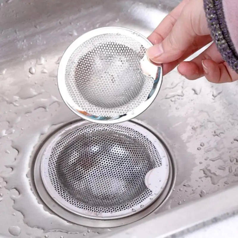 7.5X1.3cm Kitchen Sink Strainer Stainless Steel Mesh Screen Bath Drain Filter 