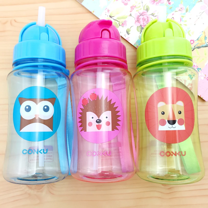 

350ML Kids Straw Cup Cartoon School Water Cups For Kids Cute Kettle Shaker Sport Drink Bottle Bouteille Gourde Cups