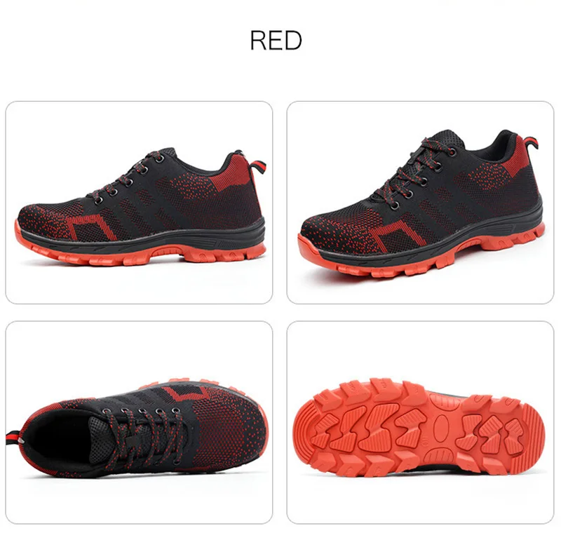 Men's Breathable Steel Toe Cap Safety Shoes Men High Quality Outdoor Antislip Steel Puncture Proof Construction Boots Work Shoes (20)