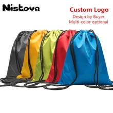На заказ Печать логотипа полиэстер шнурок мешок спортивный водонепроницаемый рюкзак пакет карман для мужчин женщин студентов