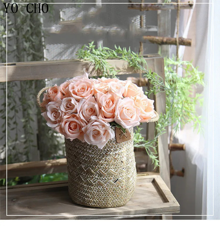 purple rose white pink peony Artificial Flowers branch   (4)