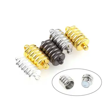 

5pcs Gold/Silver 17mm Metal Magnetic Clasps Spiral Leather Cord Bracelet Connectors For DIY Jewelry Making Accessories