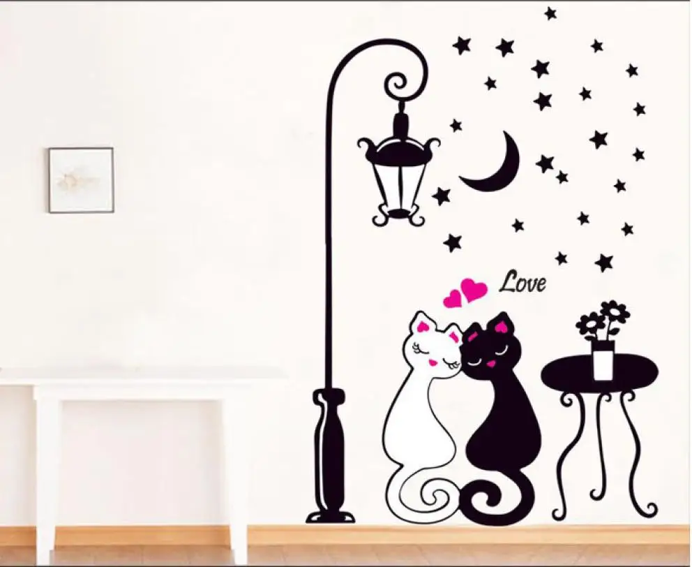

YOMI Z 2018 Wall Stickers Home Decor Living Room cat cute Wallpaper Home Decor Modern Wall Decor Sticker Bedroom Decor