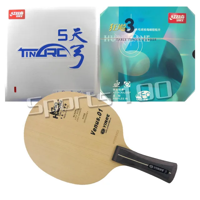 Cheap Pro Combo Racket Galaxy Venus.1 Blade with DHS TinArc 5 and NEO Hurricane 3 Rubbers