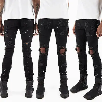 jeans with white dots