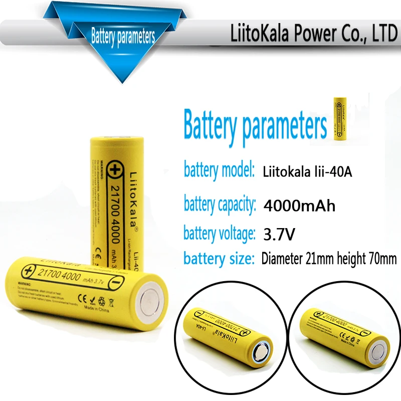 Li-ion 3,7 V 21700 4000 mAh Li-Ion 14,8 W литий-ионный аккумулятор Перезаряжаемый маяком Электрический велосипед инструмент