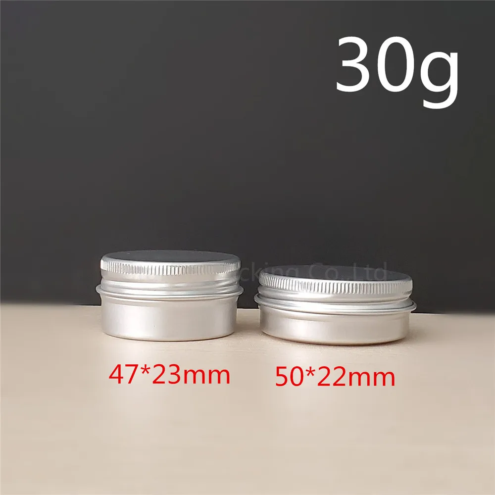 

30g Aluminum Metal Jars Professional Cosmetic Refillable Container Cream Jar Pot Bottle Makeup Cases Storage Box 50pcs/lot