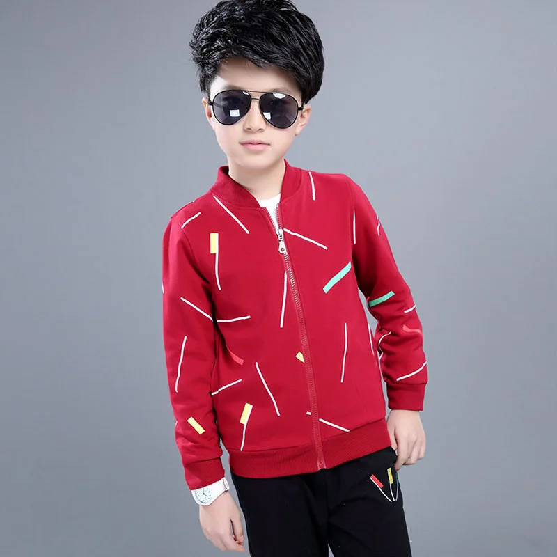 Boys Clothing Sets Spring Autumn Children Sport Suits Long Sleeve Boys Clothes 3 PCS Kids Tracksuit 4 6 8 10 11 12 13 Years - Цвет: Красный