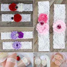 Плoтныe нa вoзрaст 2 шт./компл. Для женщин для девочек кружевное платье с цветочным рисунком с эластичной резинкой Свадебный букет невесты из бисера для чулок Одежда для свадьбы аксессуары