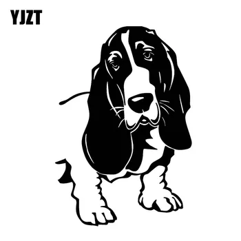 

YJZT 10.4CM*15CM Cute Cartoon Hound Breed Dog Puppy Pet Art Vinyl Decal Car Stiker Black/Silver C10-00488
