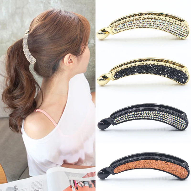 

Women Crystal Hair Hairpin Hair Clip Banana Barrette Rhinestone Gift Accessories