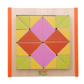 

Wooden Assembled Toy Mosaic Geometry Multiple Color Assembled Puzzle Early Learning Cognition Educational Toy
