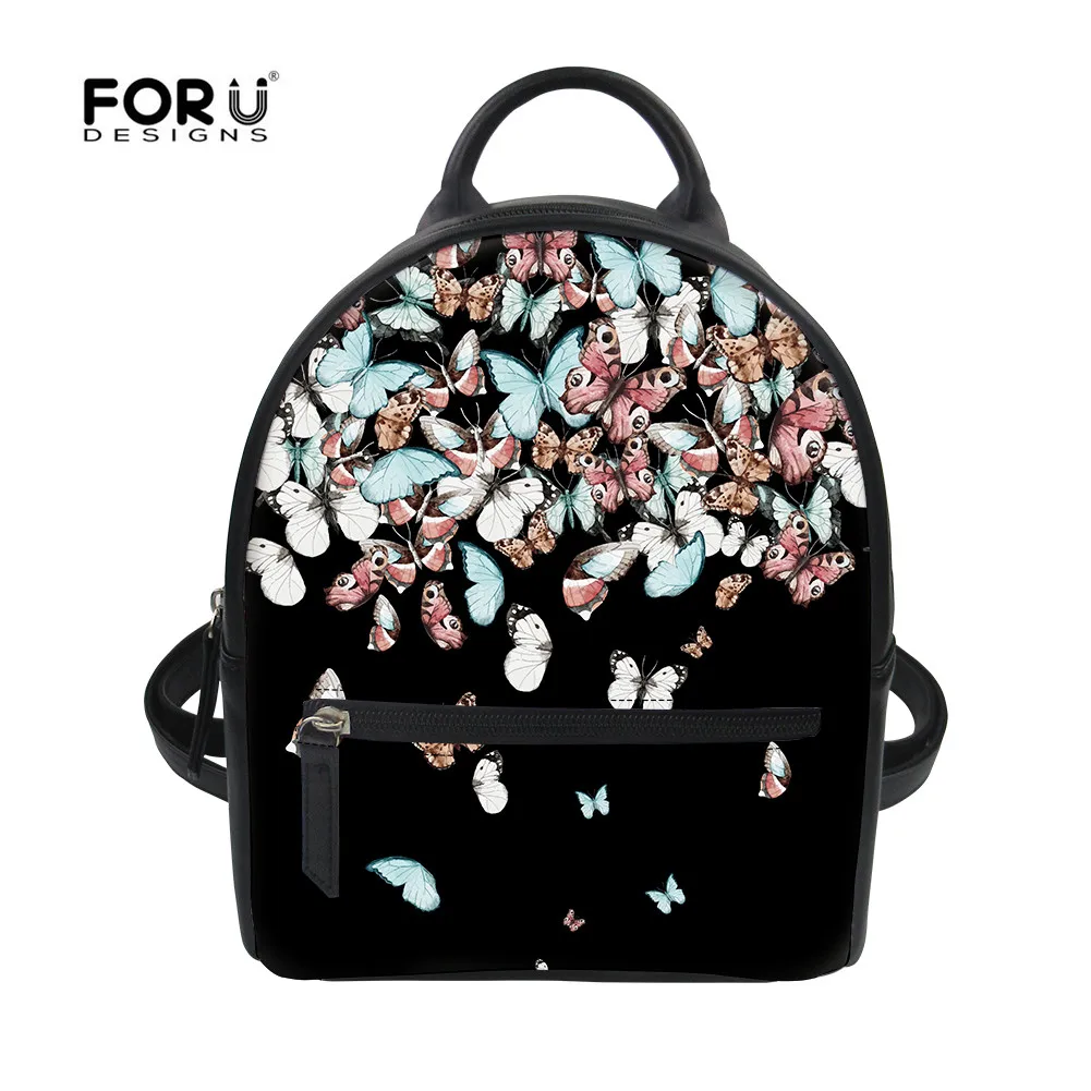 FORUDESIGNS/черные рюкзаки из искусственной кожи для девочек Классический Маленький