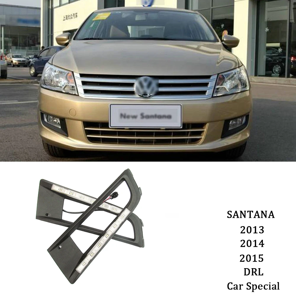 

For Volkswagen Santana 2013 2014 2015 LED Headlight Angel Eye DRL Daytime Running Lights White Fog Lamp Light External Lights