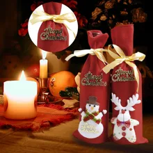 Sh Рождественская бутылка вина Декор набор Санта-Клаус Снеговик Олень крышка бутылки кухонные украшения на год Рождество ужин вечеринка