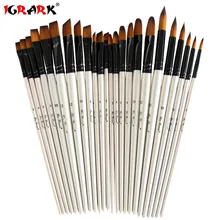 IGRARK 6 шт. нейлоновые волосы деревянная ручка Акварельная краска набор кистей и ручек для наклонения масляная Акриловая картина художественная краска кисти Поставки