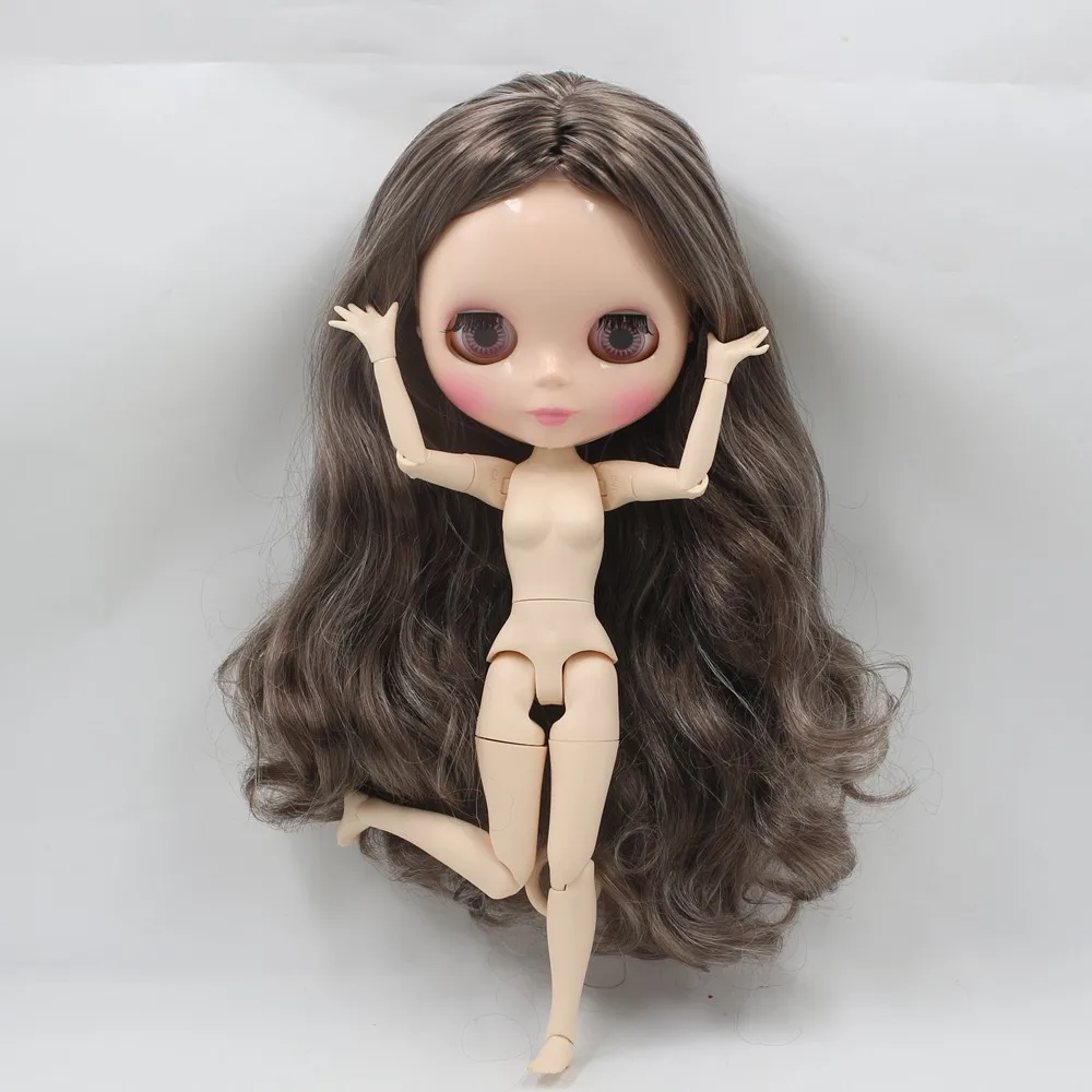 Кукла Fortune Days Nude Blyth No.280BL8800/0222 темно-коричневый микс седых волос соединение тела телесного цвета кожи завод Blyth