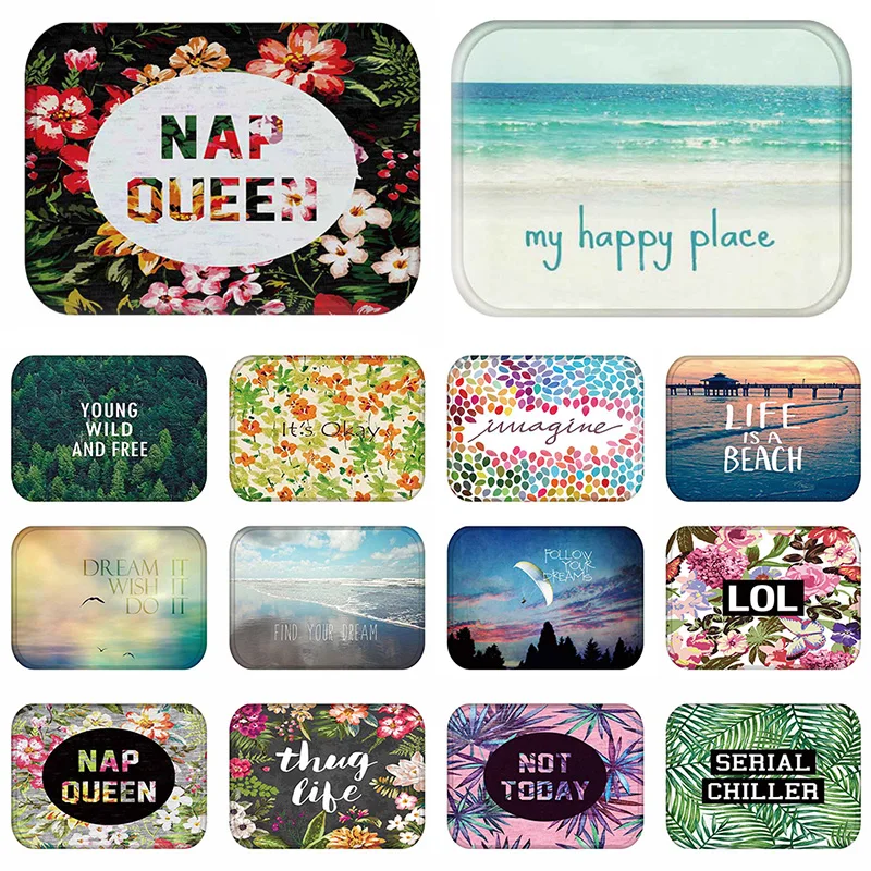 

40x60cm Letter Words Anti-slip Floor Mat Outdoor Rugs Animal Front Door Mats Kitchen Mat for Living Room