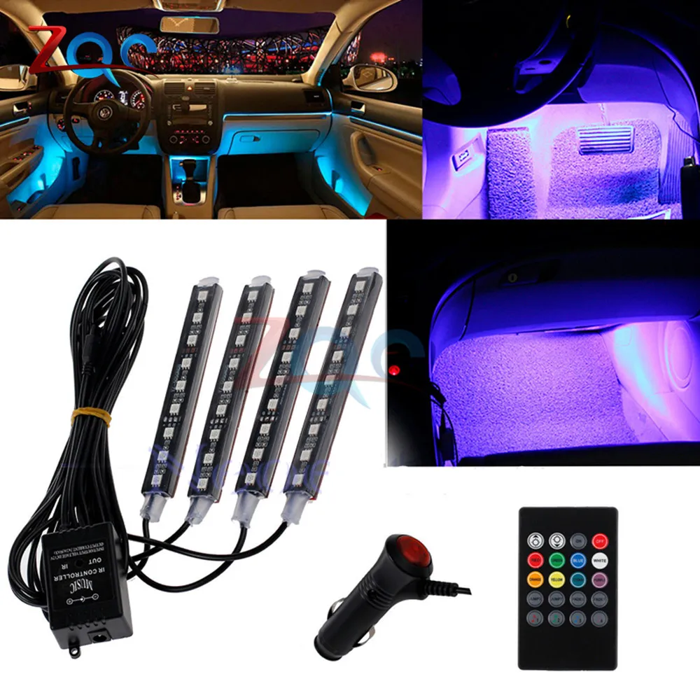 4 шт. RGB Светодиодные ленты светильник SMD5050 DC 12 В гибкий светодиодный лента