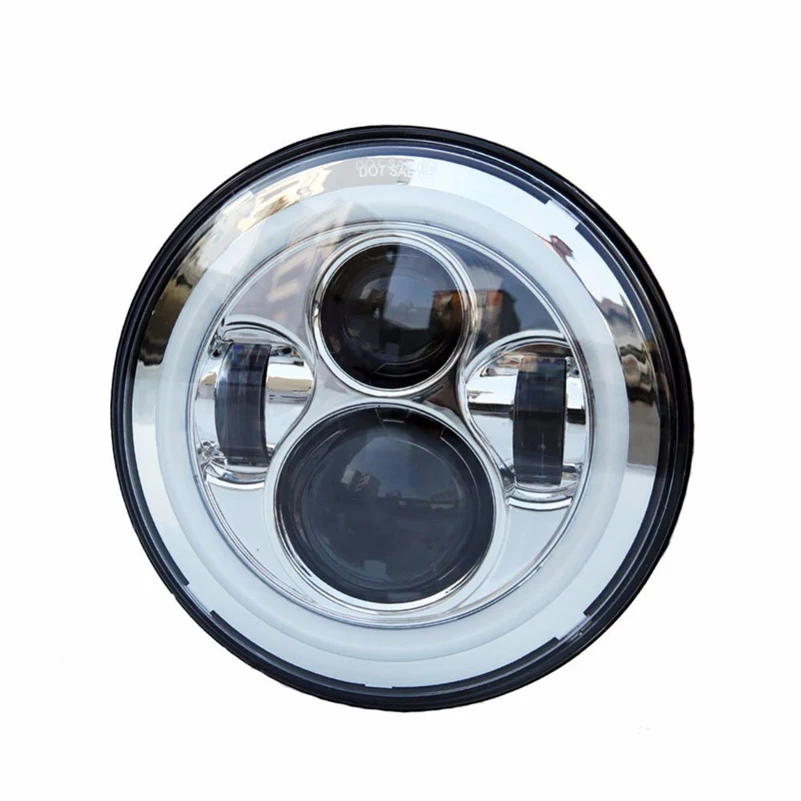 Chrome headlight with angel eyes