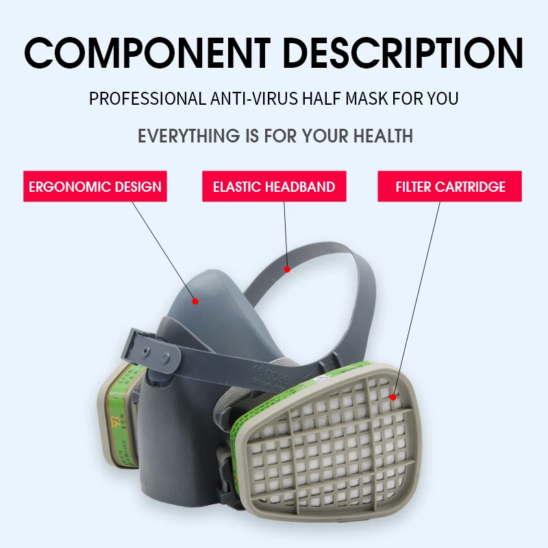 Respirator Mask Spray Paint Special Mask Anti-chemical Pesticide Anti-fog Mask Gas Mask Decoration Industrial Dust Formaldehyde
