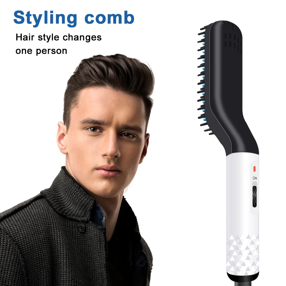 Новая мода многофункциональная расческа для волос быстрый выпрямитель для бороды щипцы для завивки шоу Кепка для мужчин красота инструмент для укладки волос