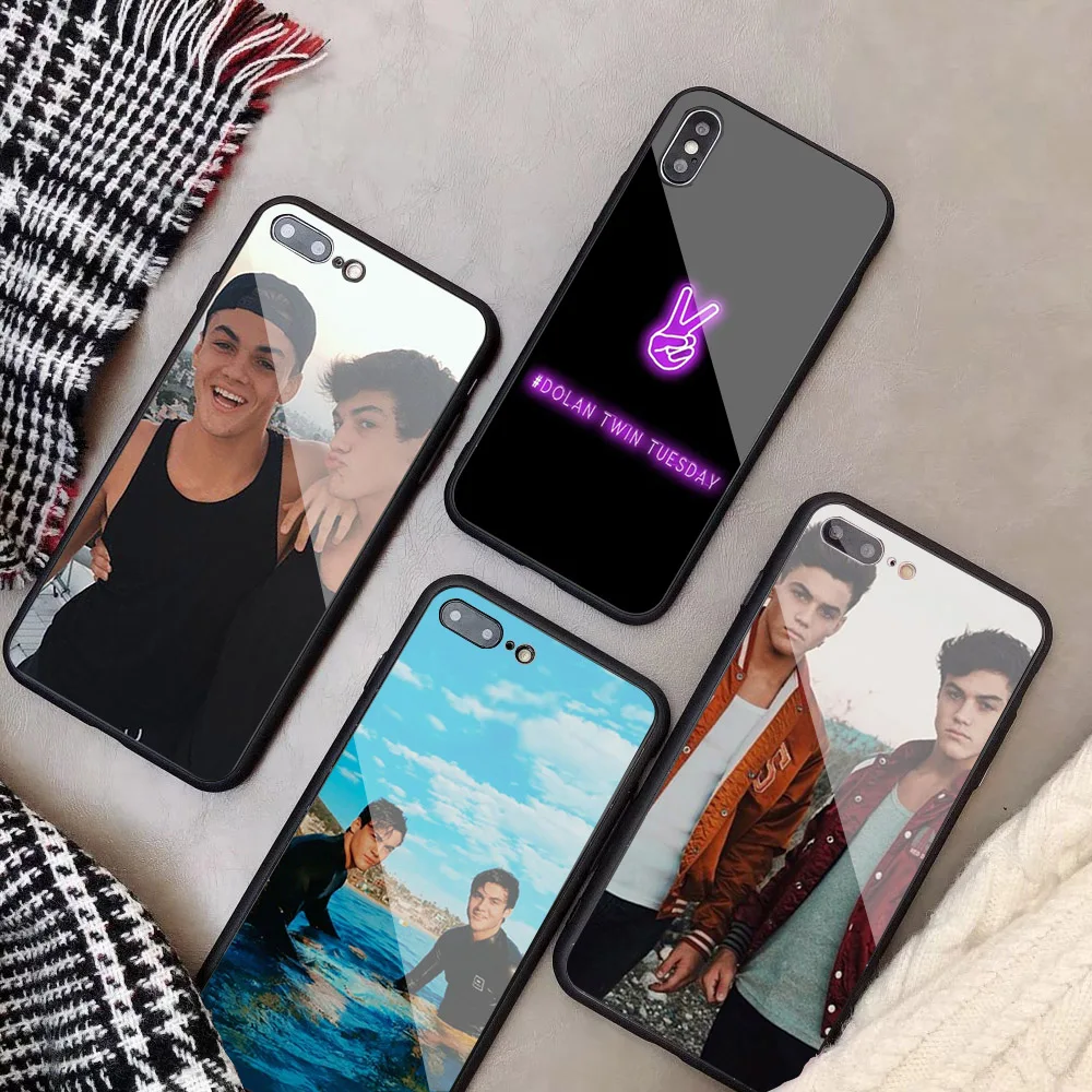 Dolan Twins чехол из закаленного стекла для телефона iPhone 6 6plus 7 plus 8 8plus 5 5S 5C SE X XS XR