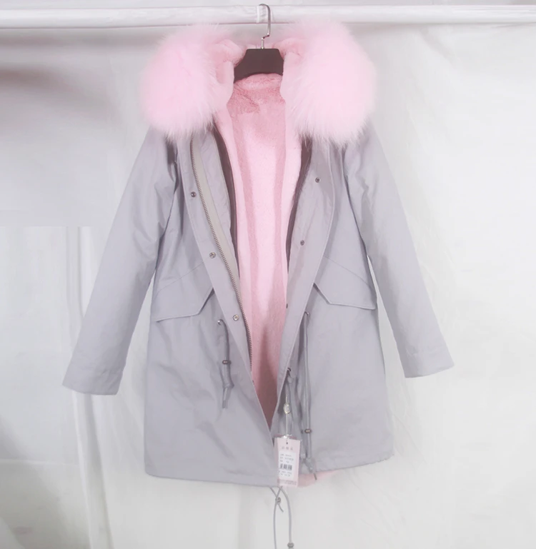 Fourrure Capuchon Vraie Chaud long Color 2016 short Veste Short Col long Gris any Rose Avec Manteau Nouveau Parka La Grand Laveur Femmes long Chien Lumière De Hiver Raton À Épais short qTHwnSBRq