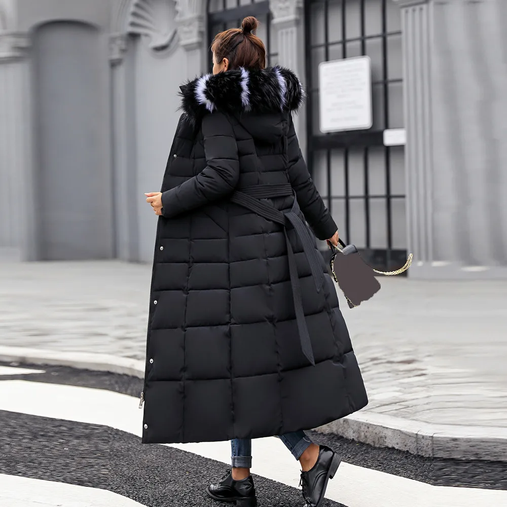 FREE OSTRICH Clothes coat Women Outerwear Fur Hooded Coat Long Cotton-padded Jackets Pocket Coats and Jacket women coat Winter