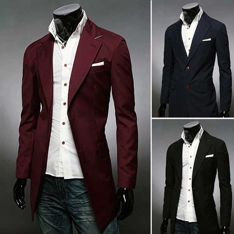 Inglaterra British hombres moda Casual Blazers boda Slim