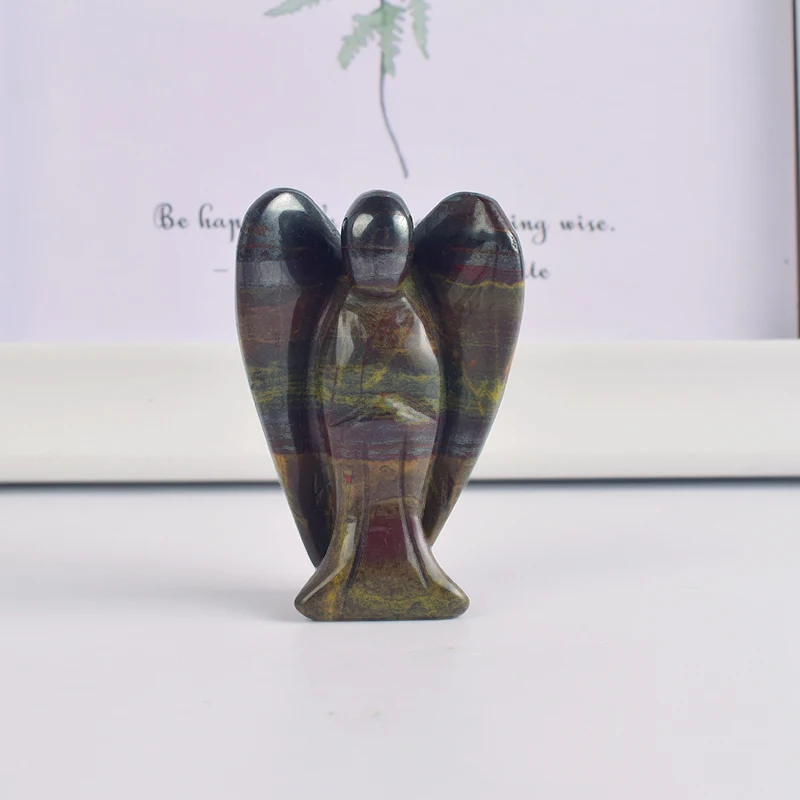 

2 inch Natural tiger iron angel figurines craved craft Healing mineral quartz crystals mini people status for wedding decoration