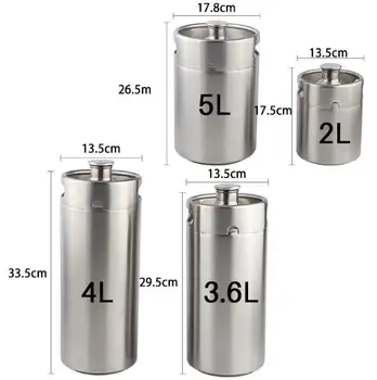 

2L 3.6L 4L 5L stainless steel beer casks / hip flask / home brewed beer thread cover beer barrel