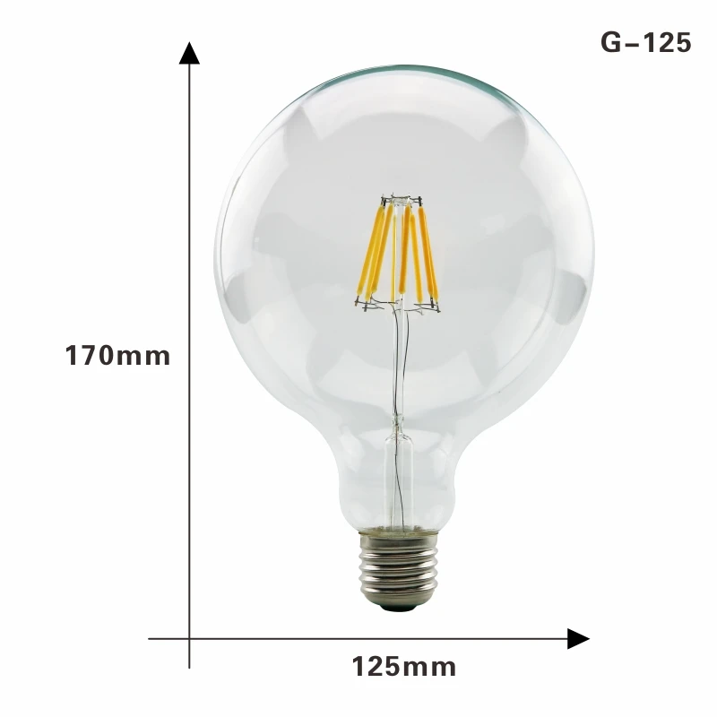 Светодиодный лампочка LATTUSO 220 В светодиодный светильник E14 E27 Светодиодный светильник накаливания 2 Вт 4 Вт 6 Вт 8 Вт стеклянный шар Bombillas светодиодный светильник Эдисона COB - Испускаемый цвет: G125 E27