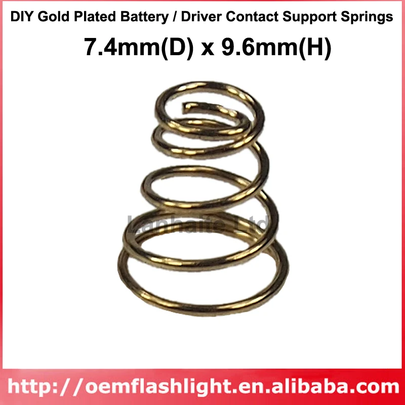 DIY Gold Plated Battery / Driver Contact Support Springs 7.4mm(D) x 9