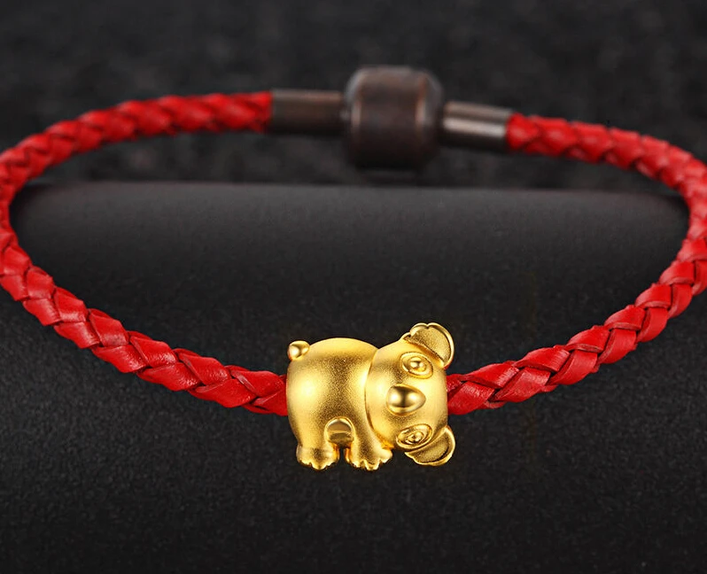 

Pure 24K Yellow Gold Pendant / 3D Craft Lucky Tree Bear Pendant 1.25g