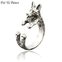 Fei Ye лапы панк немецкая овчарка и синий Heeler собака обертывание кольцо для женщин Anel животное металлическое кольцо для девочек уникальная классная подарочная упаковка