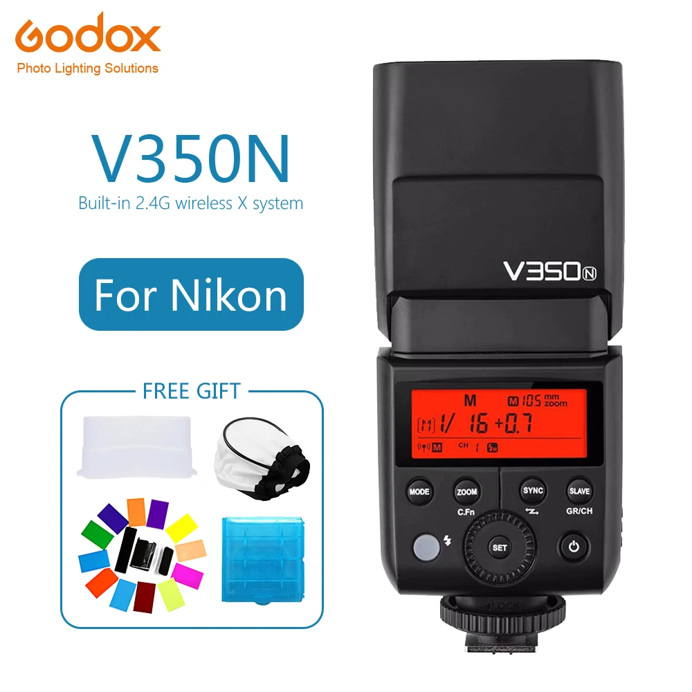 Godox V350 V350N Вспышка Speedlite литиевая батарея TTL HSS 1/8000s 2 4G Беспроводная фотография для