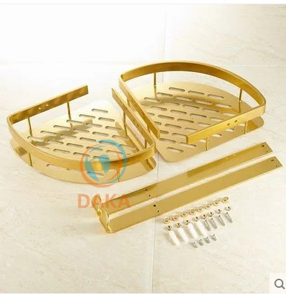 Bathroom Accessories,Fashion Gold Design Shower Shampoo&Toilet Storage Shelf/Wall Mounted Bathroom Modern Basket/Bath furniture