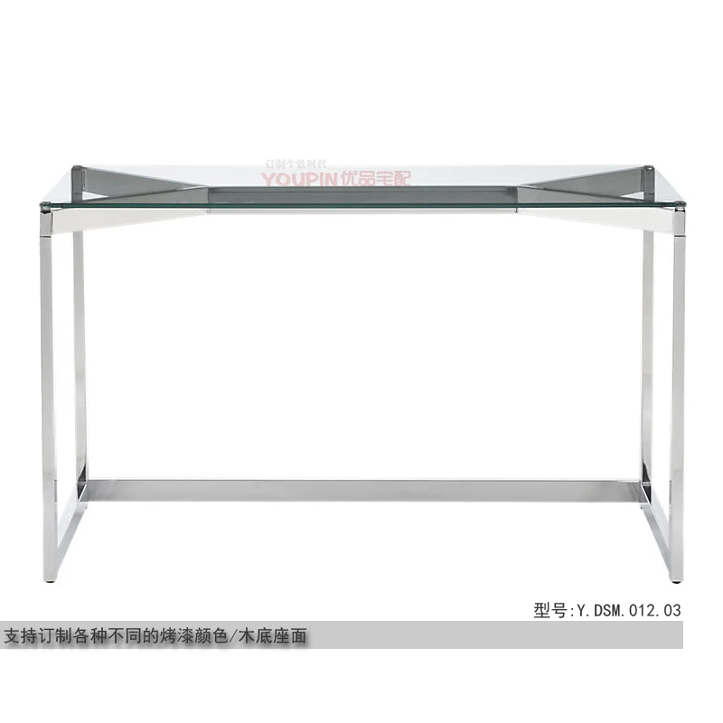 Custom Stainless Steel Glass Computer Desk Simple Desks Shanghai