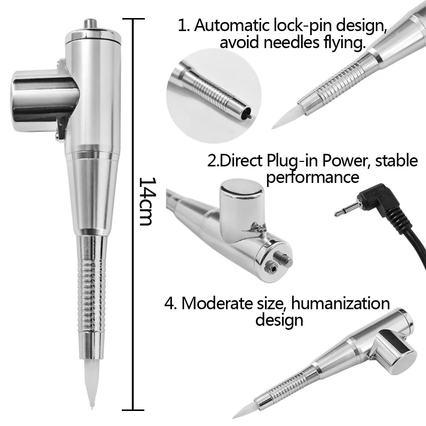 Микроблейдинг тату машина Ручка бровей губ подводка для глаз Перманентный макияж 3D вышивка с блоком питания адаптер для иглы Советы