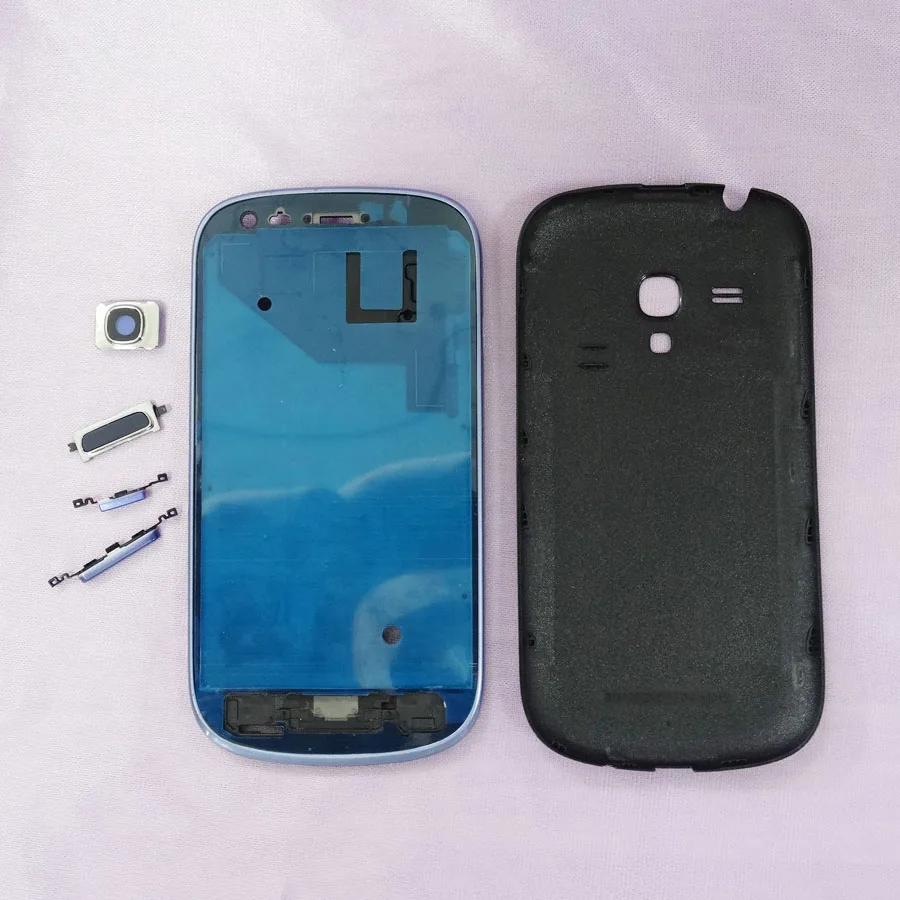

For Samsung Galaxy s3 mini i8190 Front Frame LCD Holder Bezel housing back battery door Rear Camera Glass Lens Cover full button