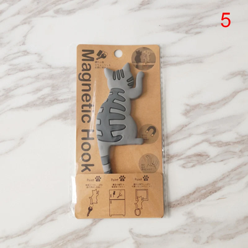 

Cat Shape Magnetic Wall Mount Keys Hook Fridge Magnet Hanging Hook Door Decor PAK55