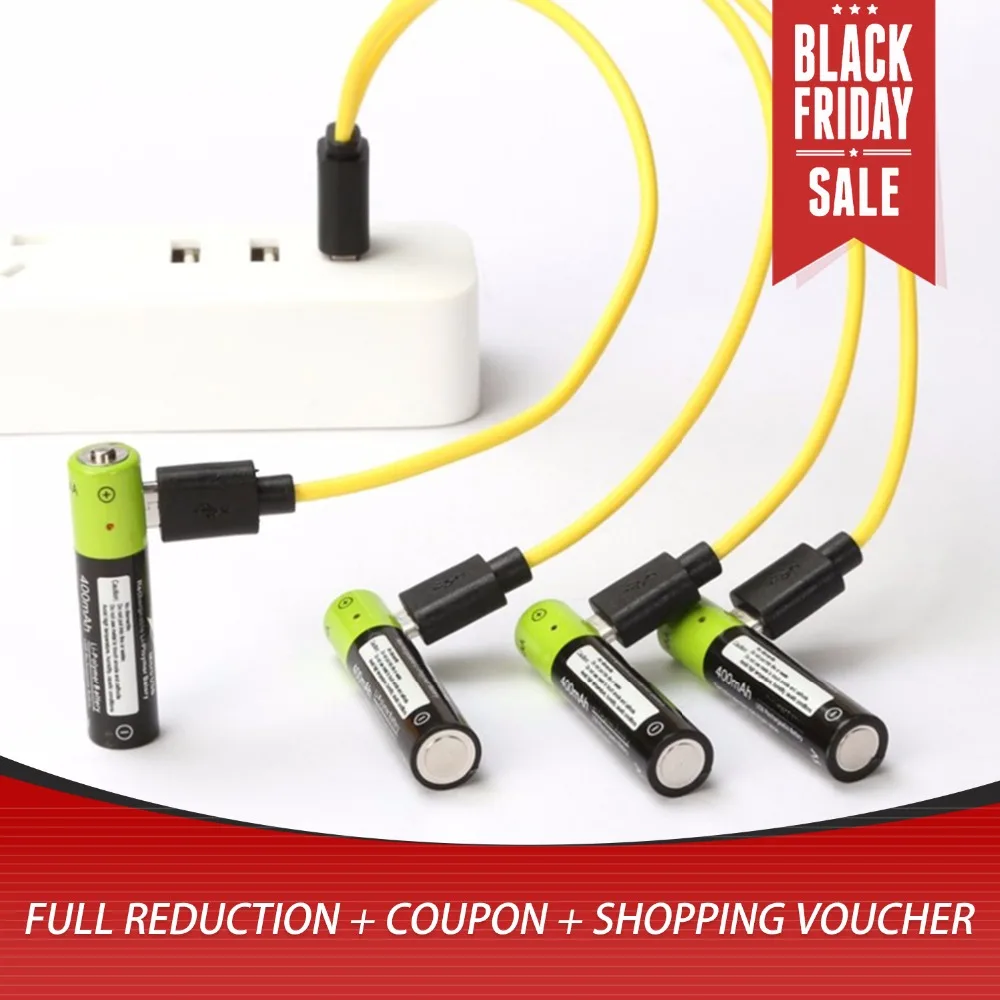 

4PCS Mirco USB Rechargeable Battery AAA Battery 400mAh AAA 1.5V Toys Remote controller batteries Lithium Polymer Battery