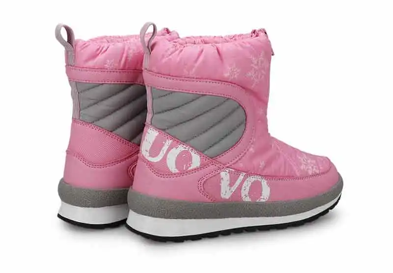 Новое поступление uovo бренд Обувь для мальчиков Обувь для девочек зимние сапоги Ткань Оксфорд + искусственная кожа модная детская Сапоги и