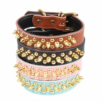 

PipiFren Small Dogs Collars Puppy Genuine leather Spiked Accessories For Pets Cat Collar Necklace Supplies hundehalsband hunde