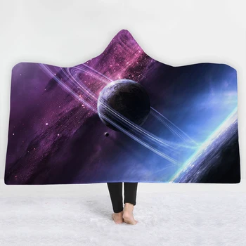 

Starry universe blanket keep Warm soft comfortable fashion modern blanket with hat Dream style blanket sell well