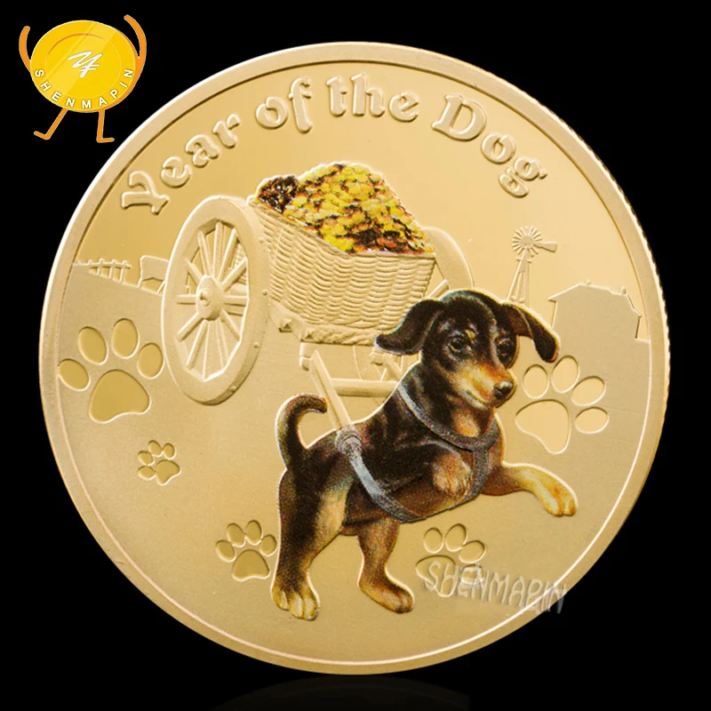 Loyalty Dog Send Gold Commemorative Coin 12 Zodiac Coins Collectibles