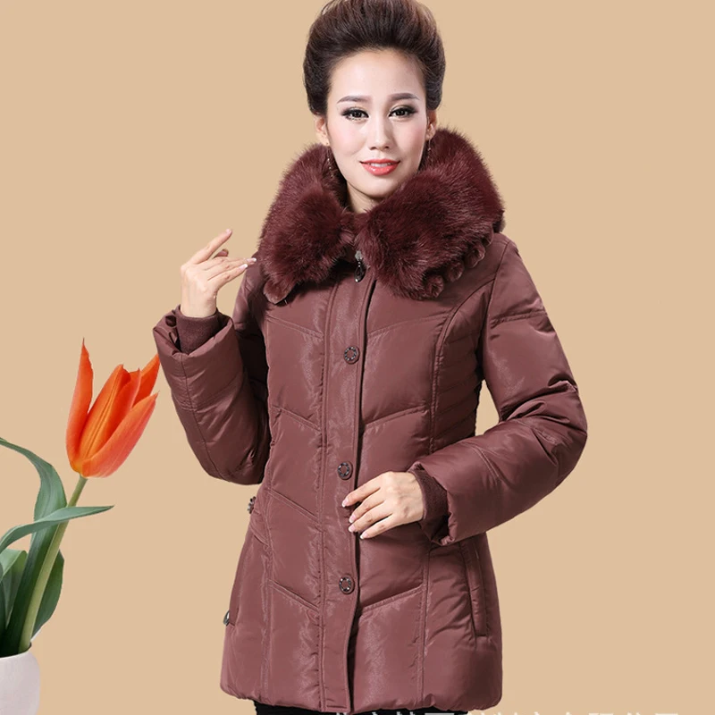 Buy Nice Woman Winter Fur Collar Coat Brand Fashion