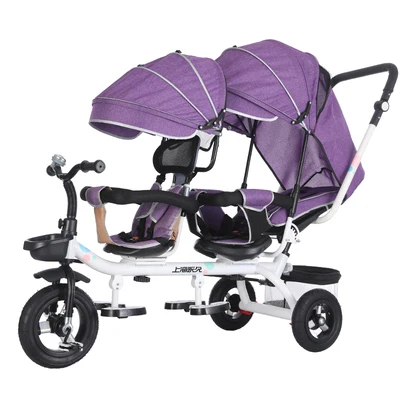Детская наружных осветительных приборов трехколесный велосипед детский велосипед коляска для двойни От 1 до 7 лет старый коляска - Цвет: C3