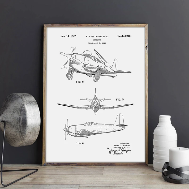 Airplane Art Poster Wall Art Prints